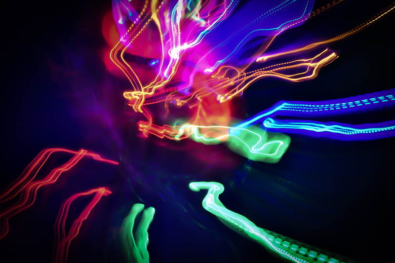  Luces led de colores, conexión, ondas, abstracto, Fondo de pantalla HD