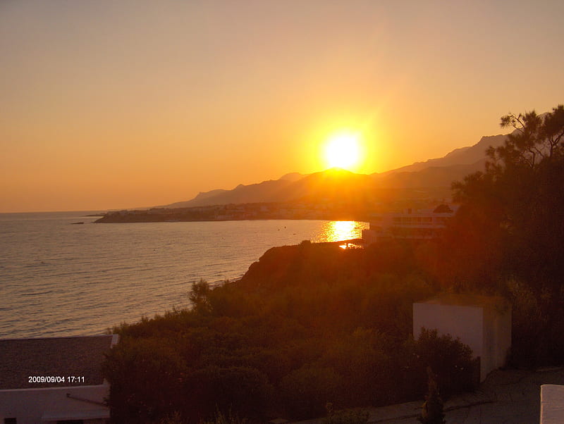 Crete Island Evening, johnnyrein, sun, south, crete, HD wallpaper