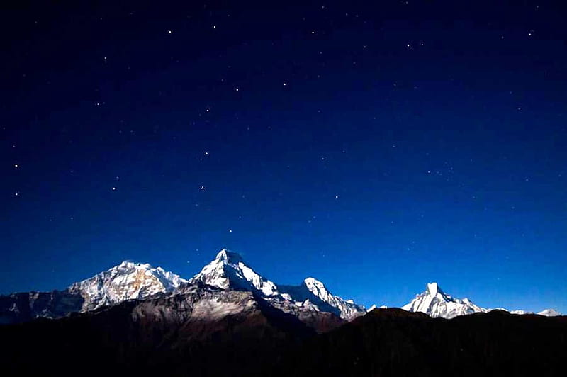 The Big Dipper, constellation, stars, night sky, mountains, nightfall, HD wallpaper
