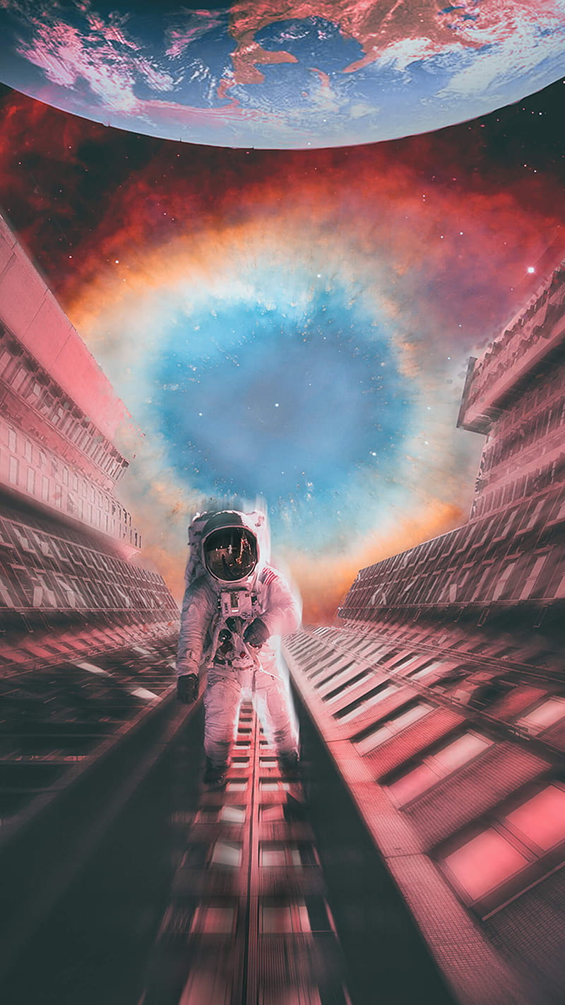 Taking a walk, astronaut, space, HD phone wallpaper