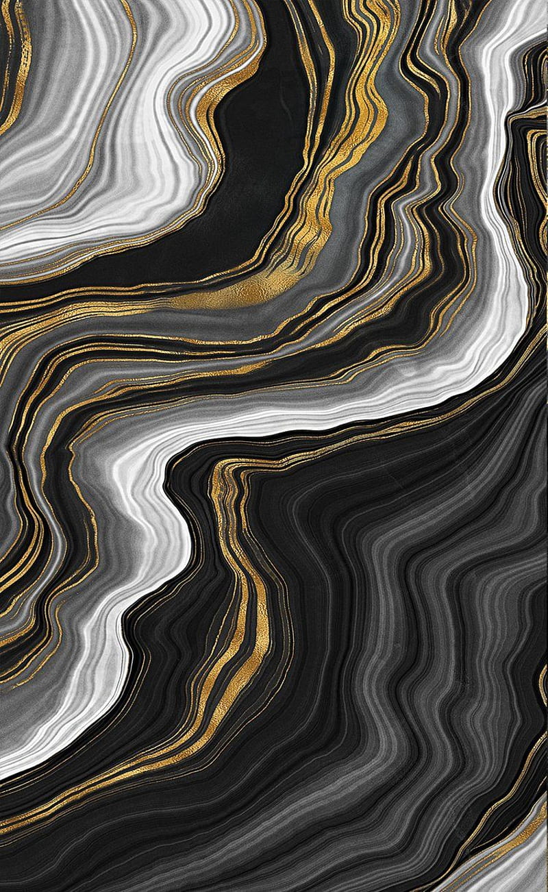 Black and Gold Abstract Marble . Peel and Stick. Removable. Металлические обои, Фото оформление стен, Мрамор живопись, HD phone wallpaper
