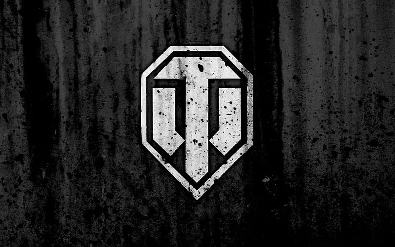 WoT logo, black background, World of Tanks, grunge, creative, HD wallpaper
