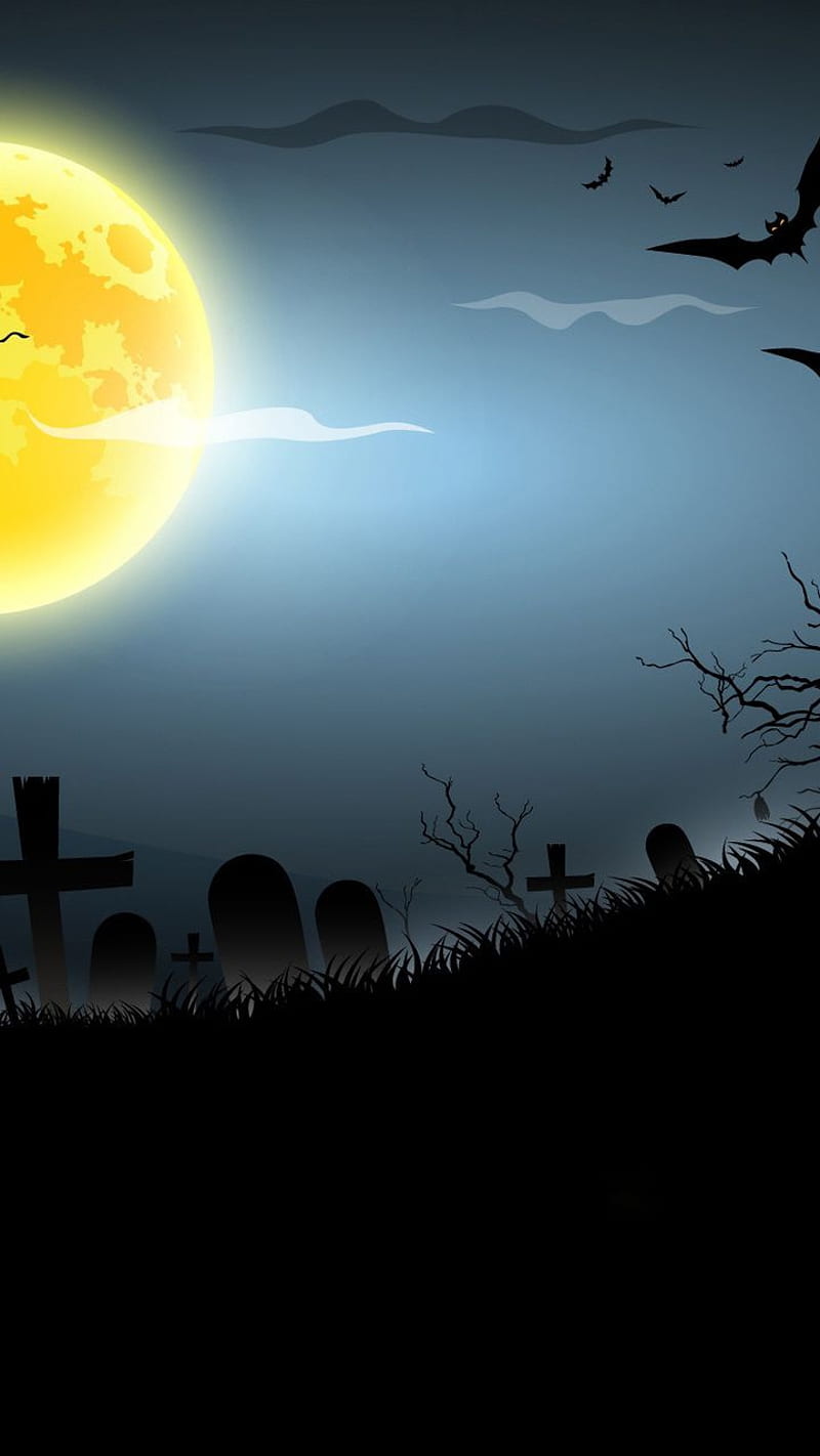 Scary Graveyard, new, halloween, 2018, cool, trending, recommended, featured, HD phone wallpaper
