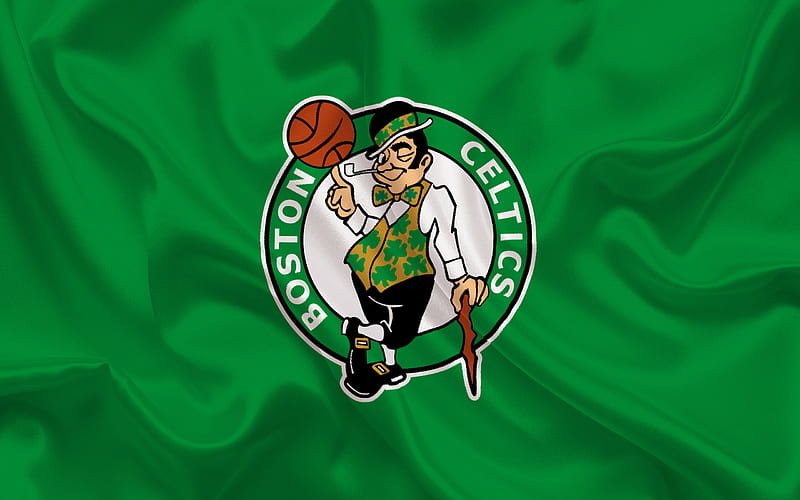 Boston Celtics, NBA, basketball, USA, emblem Boston Celtics, green silk, HD wallpaper