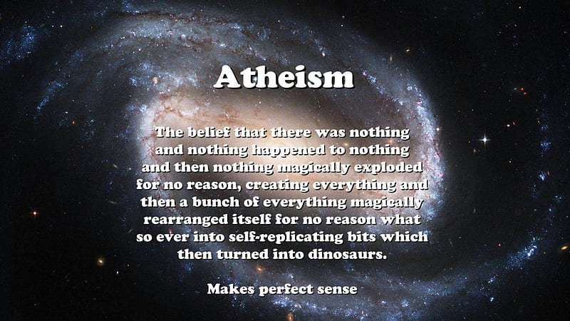 religion atheism, creationism, space-text, religion, atheism, HD wallpaper