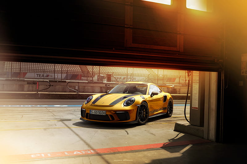 Porsche 911GT3RS Gold , porsche-911-gt3-r, porsche-911, porsche, carros, 2018-cars, behance, HD wallpaper
