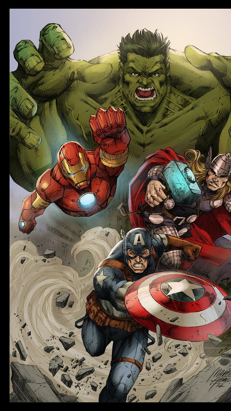 The Avengers Animation, superhero, captain america, iron man, thor, hulk,  the avengers, HD phone wallpaper | Peakpx