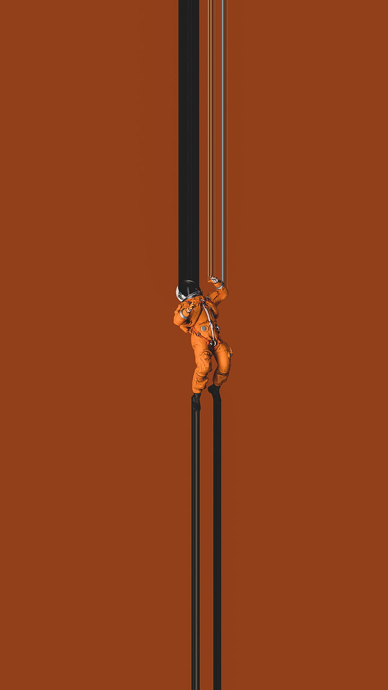 astronaut, background, black, orange, pixel, pixelstretch, pixel, stretch, white, HD phone wallpaper