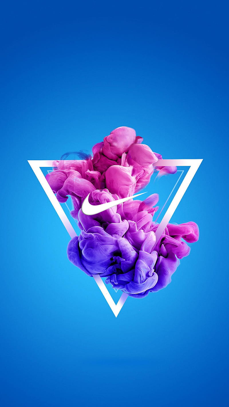 Nike Abstract, abtract, brands, colors, logos, minimal, powder, shapes, HD phone wallpaper