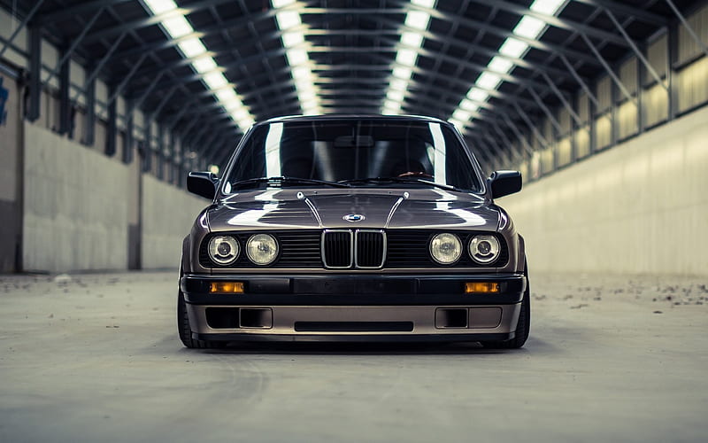 BMW E30, classic cars, tuning E30, understating, German cars, front view, 325is, BMW, HD wallpaper