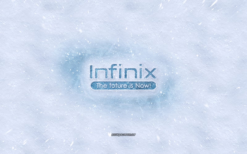 Infinix Mobile logo, winter concepts, snow texture, snow background, Infinix Mobile emblem, winter art, Infinix Mobile, HD wallpaper