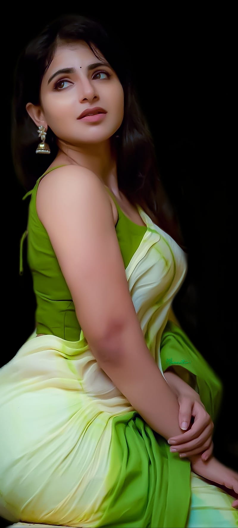 Saree, green, HD phone wallpaper