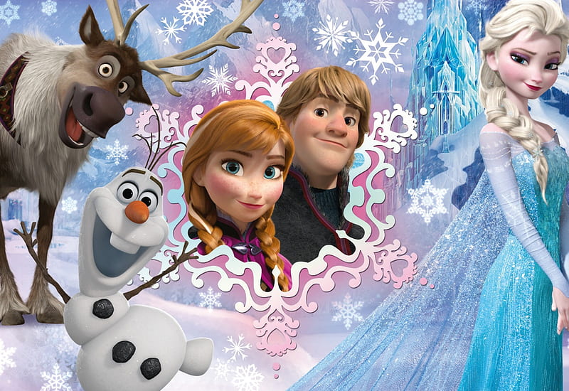 Frozen (2014), poster, fanart, anna, elsa, snowman, winter, olaf, fantasy,  snow queen, HD wallpaper | Peakpx