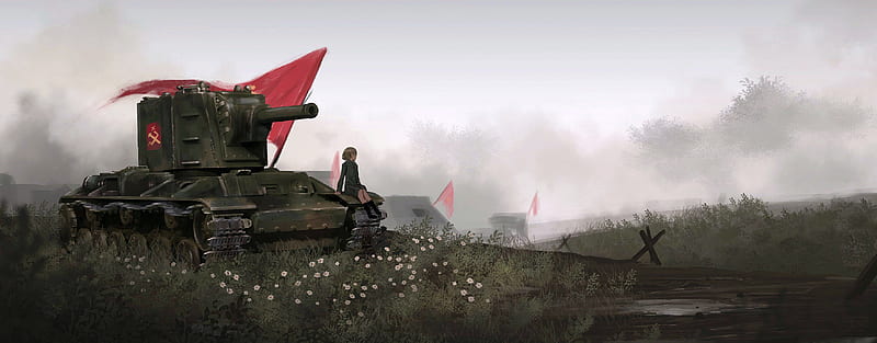 Anime, Girls und Panzer, Tank , KV-2, HD wallpaper
