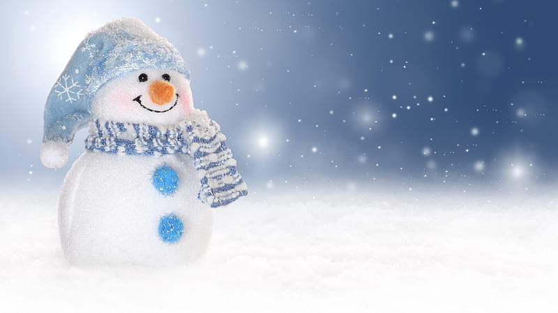 Snowman, winter glare, new year, christmas, HD wallpaper | Peakpx