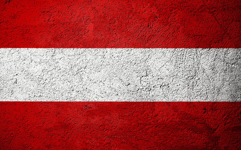 Flag of Austria, concrete texture, stone background, Austria flag, Europe, Austria, flags on stone, Austrian flag, HD wallpaper
