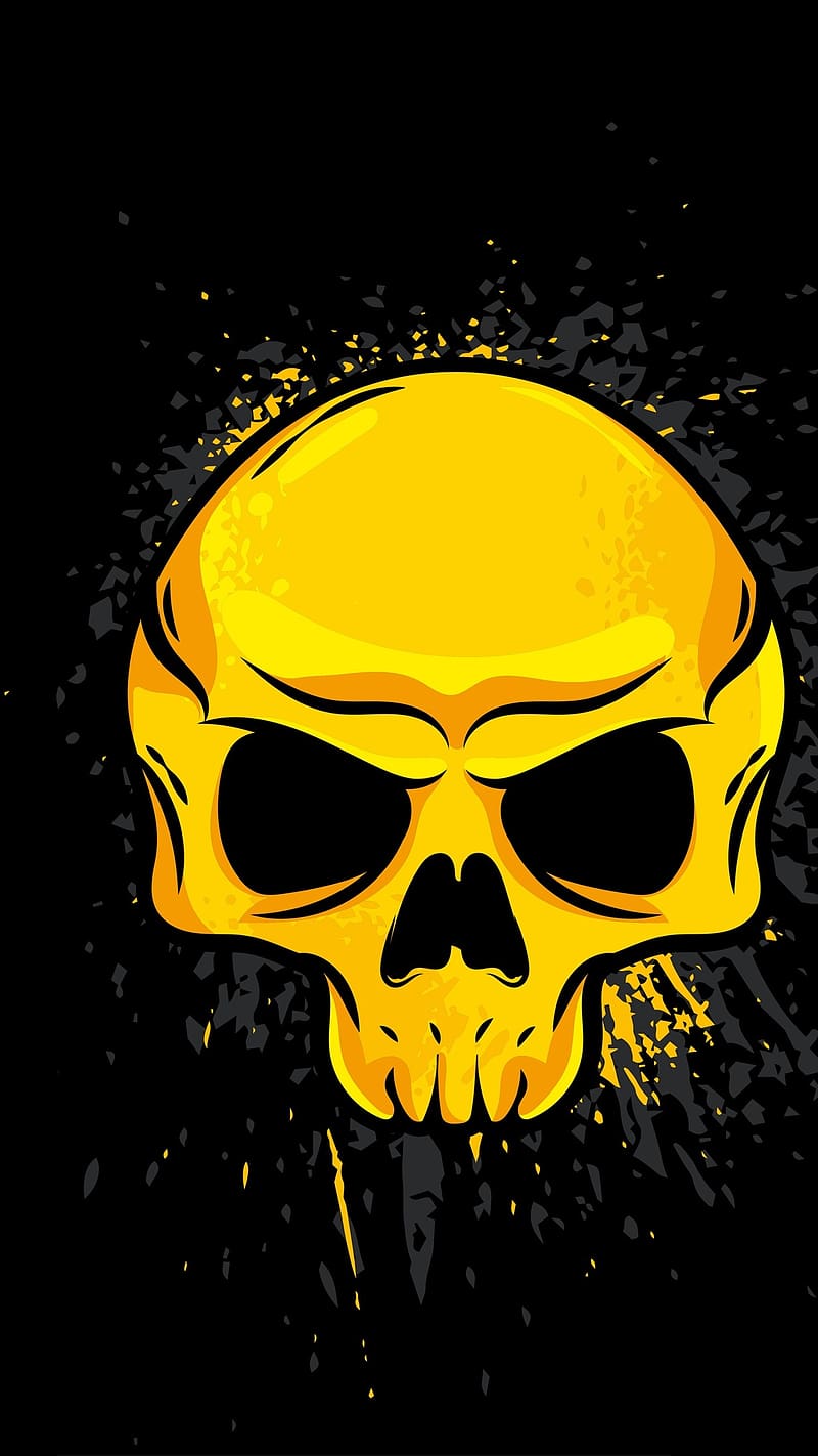 Very Dangerous, gold skull, gold, skull, HD phone wallpaper