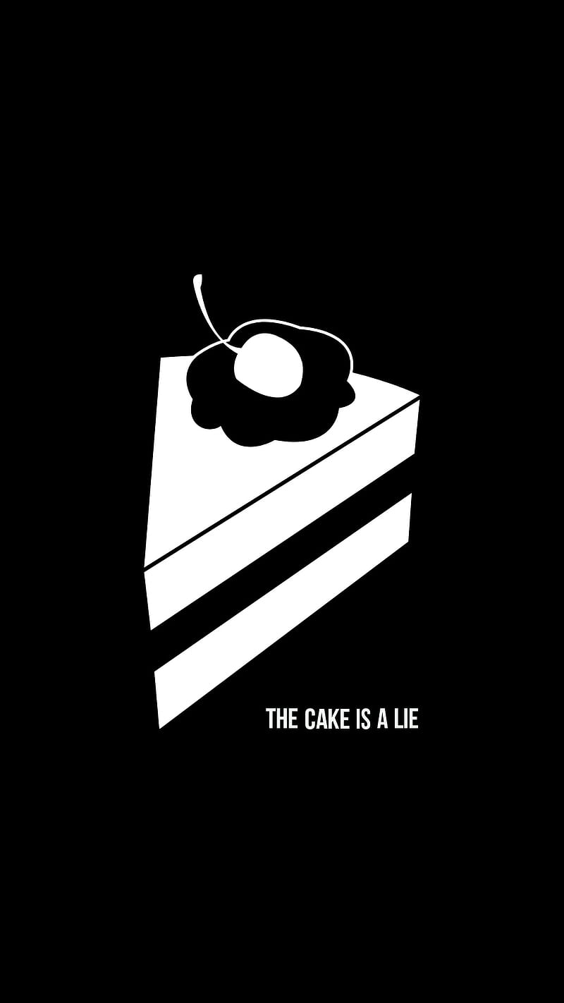 The cake is a lie, cake, game, lie, portal, valve, HD phone wallpaper