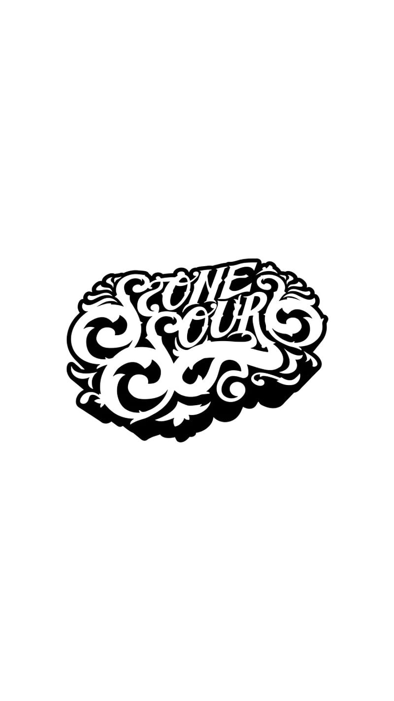 Stonesour white logo, amoled, band logo, corey taylor, heavy metal, metal, original logo, rock and roll, slipknot, HD phone wallpaper