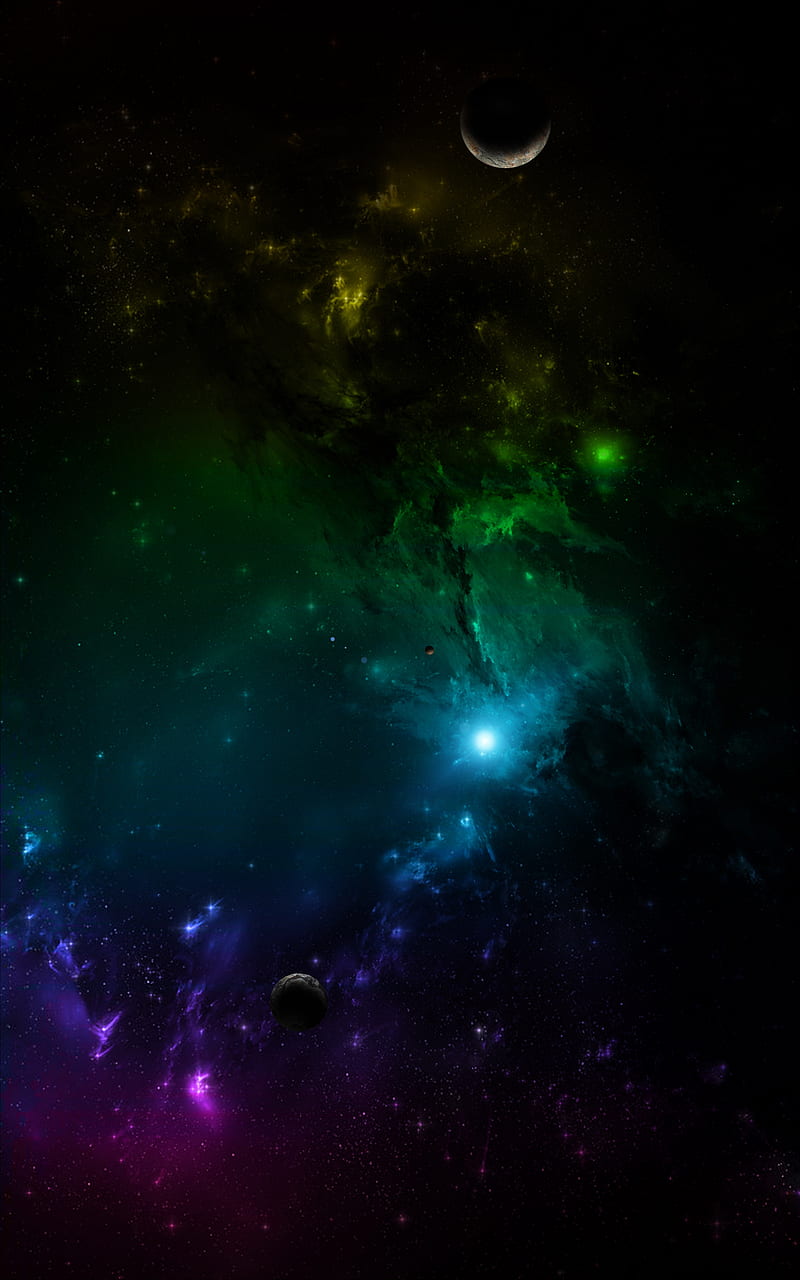 galaxy, universe, space, planets, multi-colored, HD phone wallpaper