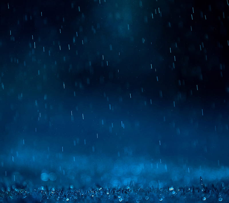Blue rain, blue, rain, HD wallpaper