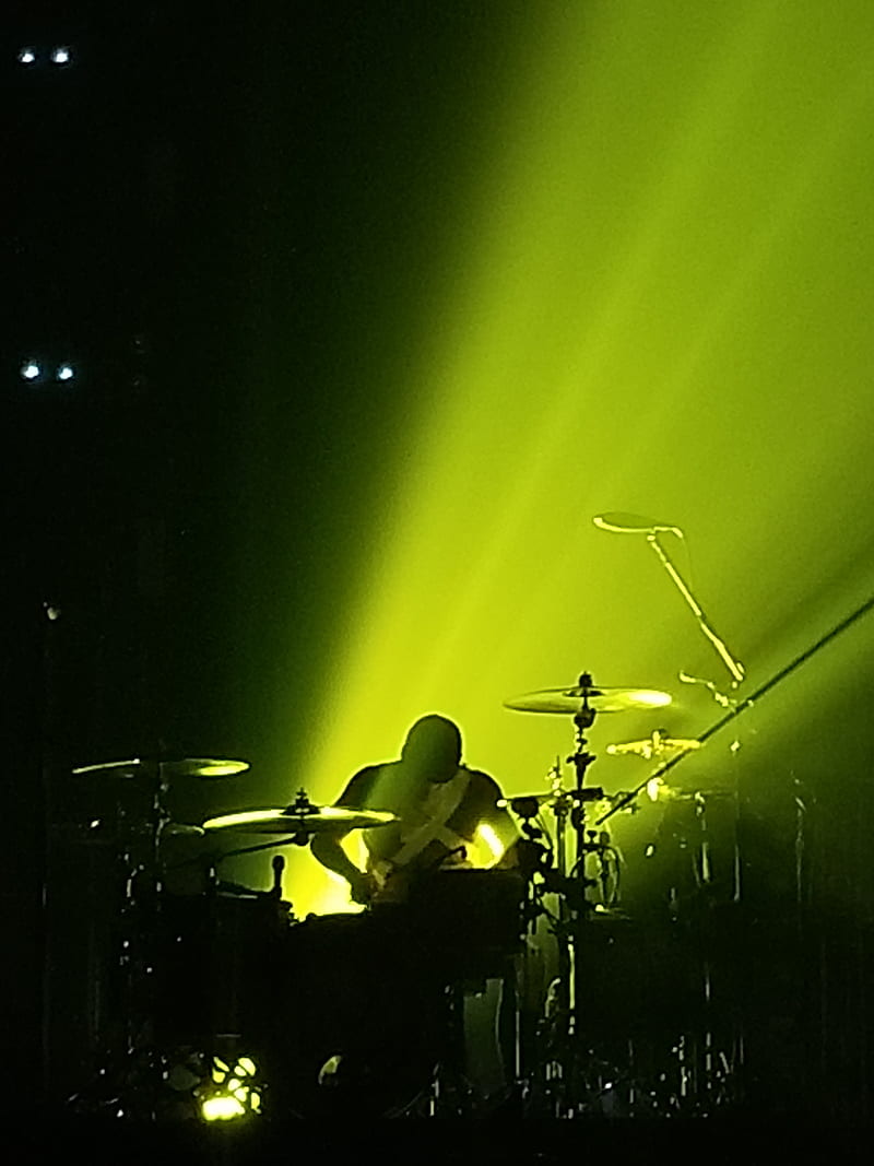 Spotlight Drummer, drumming, drums, instrument, lights, performance, performing, playing, stage, HD phone wallpaper