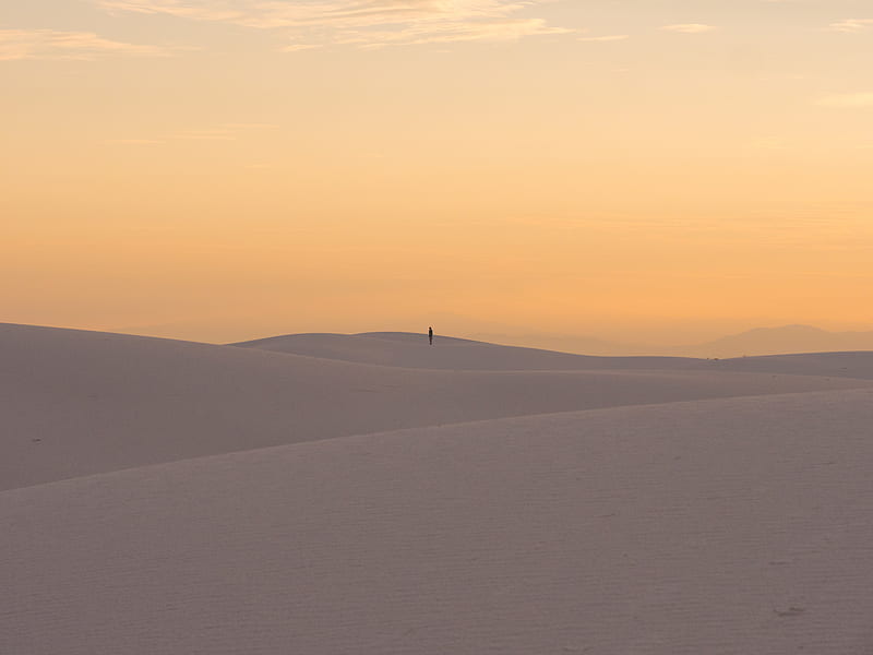 desert, dunes, sand, silhouette, loneliness, horizon, HD wallpaper