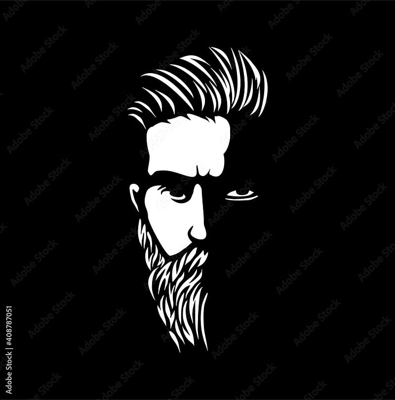 Vector black and white of hipster man logo. Silhouette of hipster guy in  profile for barber shop. Elements for logo and tattoo in hipster style  Stock Vector, HD phone wallpaper | Peakpx