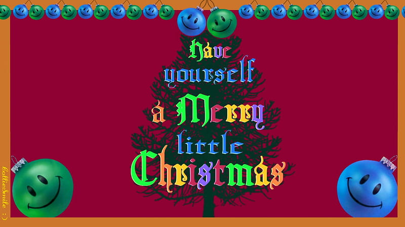Have Yourself A Merry Little Christmas, border, Christmas, ornaments, Christmas tree, boarder, movie, Merry Christmas, frame, Judy Garland, noe1, border1ine, tree, St Louis, Meet me in Saint Louis, HD wallpaper