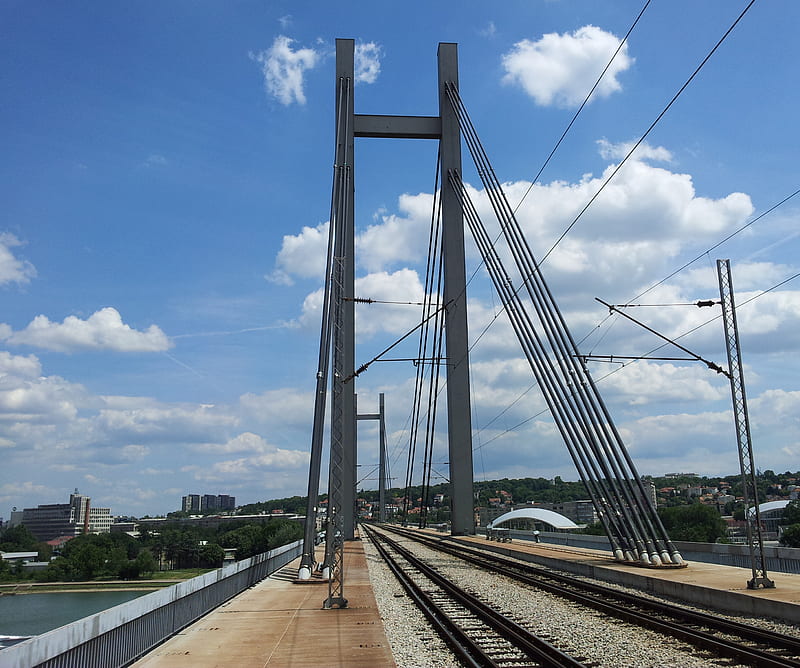 Bridgenovisavskimost, new sava railway bridge, serbia belgrade, HD wallpaper