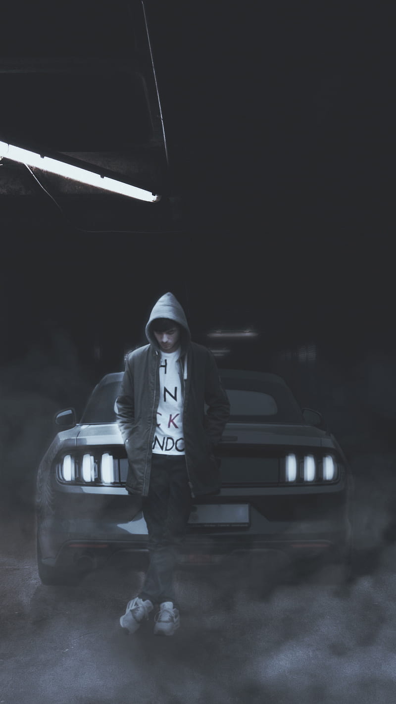 Man with car, smoke, attitude, hoodie, HD phone wallpaper | Peakpx