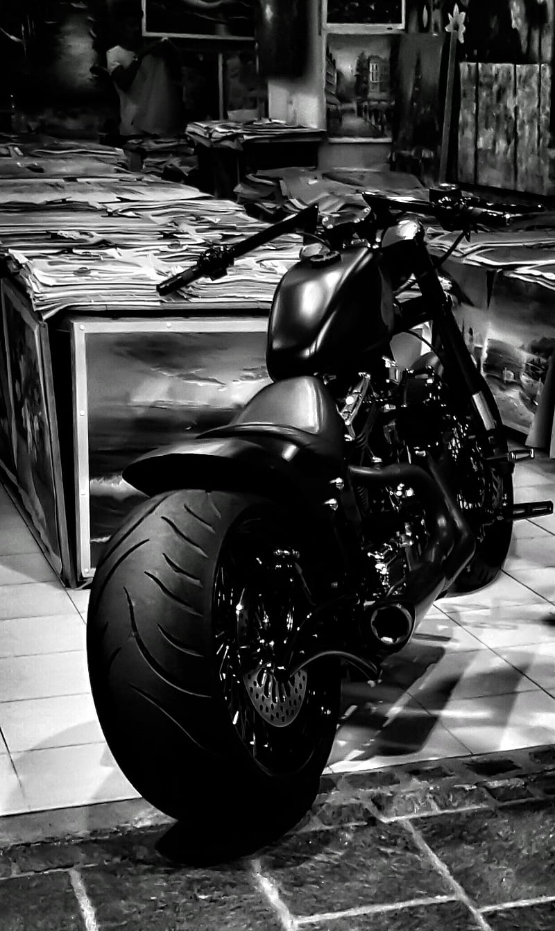 Harley-Davidson, art, bike, cross, custom, daviston, harley, motorbike, motorcycle, road, wheel, HD phone wallpaper