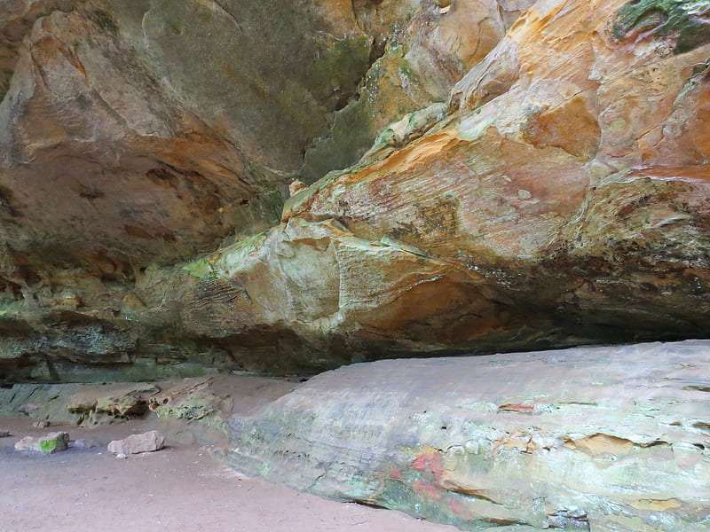 Cave Color, Hocking Hill, forest, boulder, parks, stone, Ohio, nature, cave, HD wallpaper