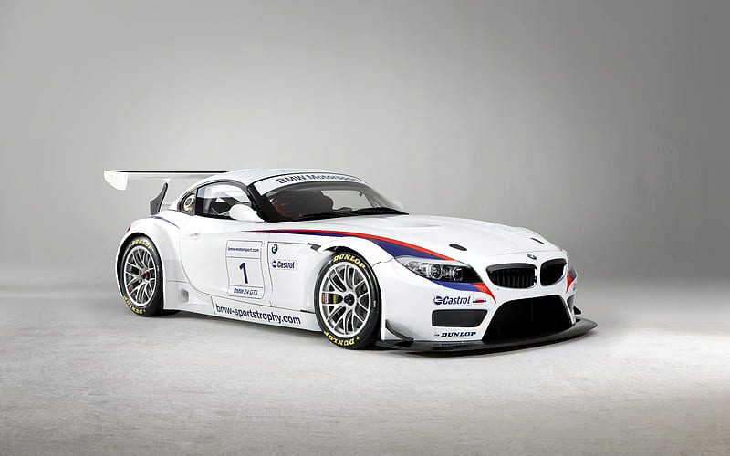 BMW, BMW Z4 GT3, Car, Coupé, Race Car, Sport Car, White Car, HD wallpaper