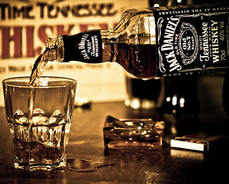Jack Daniels, alcohol, cigarette, drink, whiskey, HD wallpaper