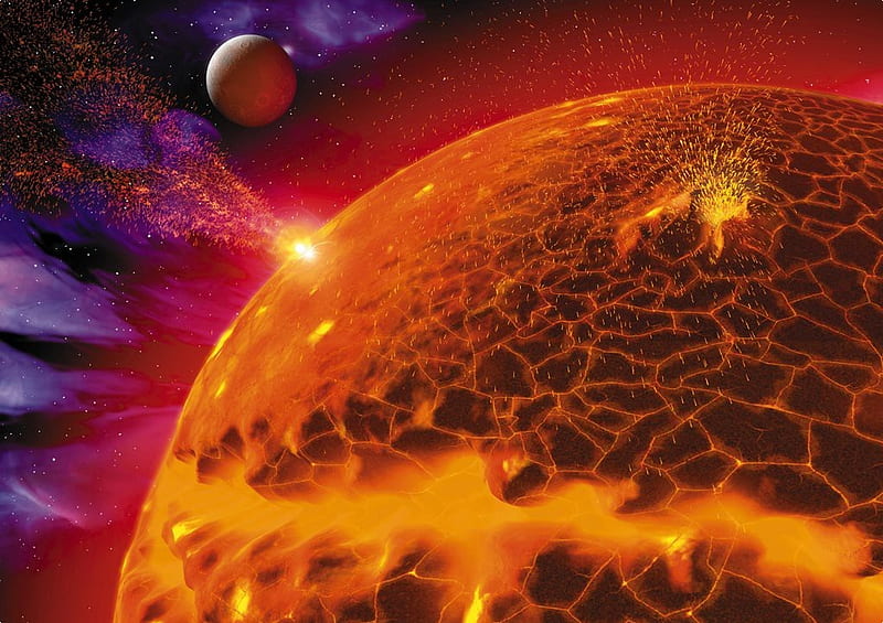 Intense Heat, planets, space, HD wallpaper