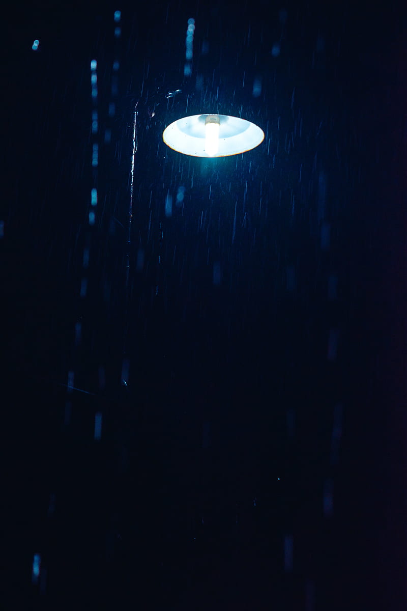 lantern, rain, night, light, HD phone wallpaper