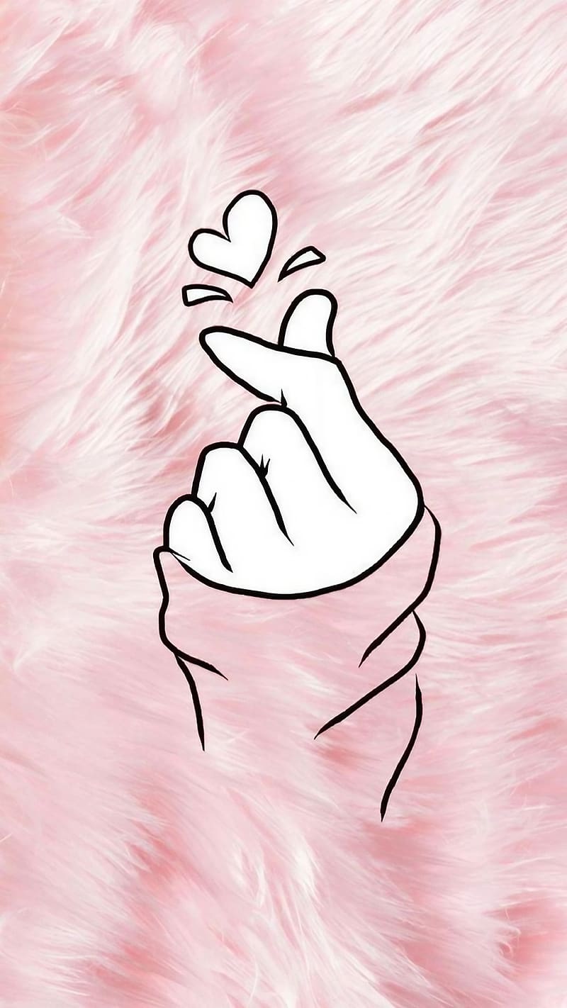Finger Love, Line Art, heart, HD phone wallpaper