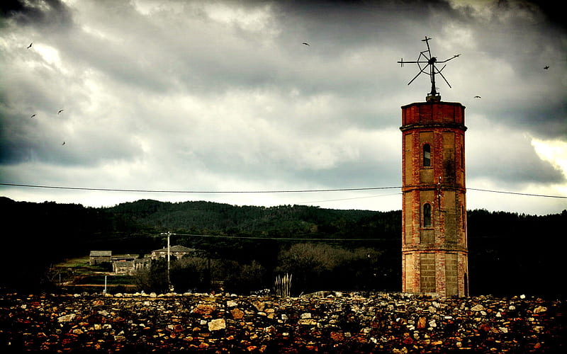 Nostalgic scenery Girona Spain 01, HD wallpaper
