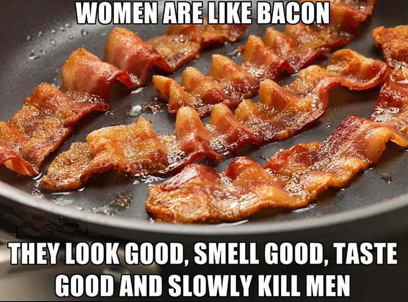 Women and Bacon, text, Bacon, Equalities, Women, demotivation, HD wallpaper