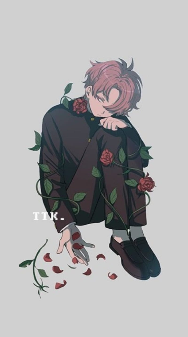 Anime boy, anime boy, anime boys, depressed, lonely, roses, sad, sad anime,  sad anime boy, HD phone wallpaper | Peakpx