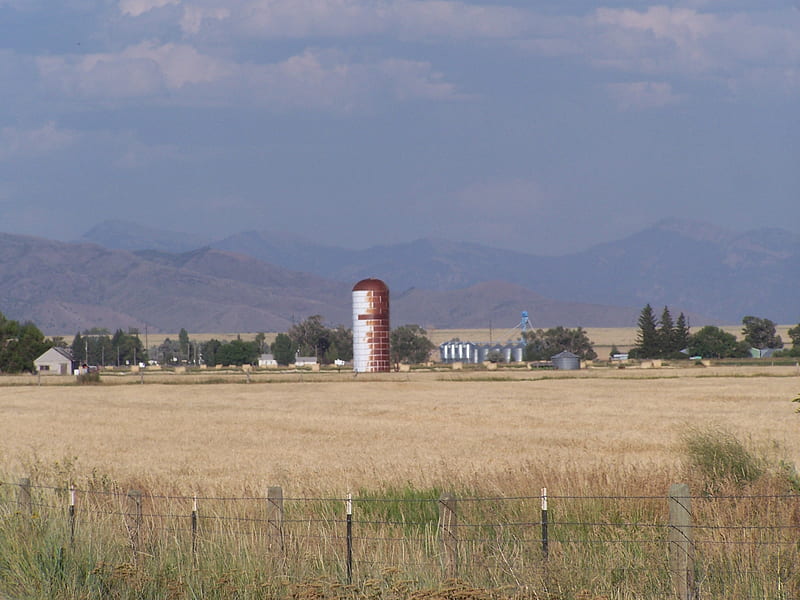 Silo near Ririe, Idaho, Farms, Sky, Grasslands, Hay, Silos, HD wallpaper