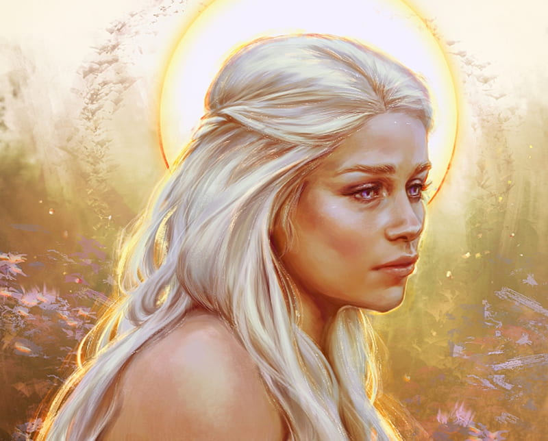 Daenerys the Silver Princess, inna vjuzhanina, art, frumusete, fantasy, girl, game of thrones, daenerys targaryne, princess, HD wallpaper