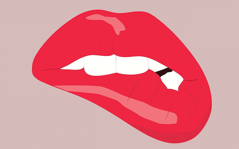 Confusion, red, mouth, woman, lips, mood, white, pink, vector, HD wallpaper