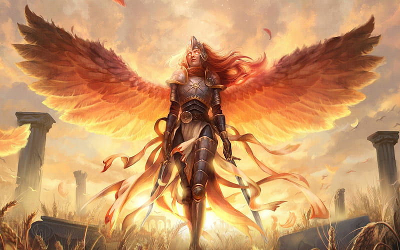 Game, Magic: The Gathering, Angel, Angel Warrior, Woman, HD wallpaper