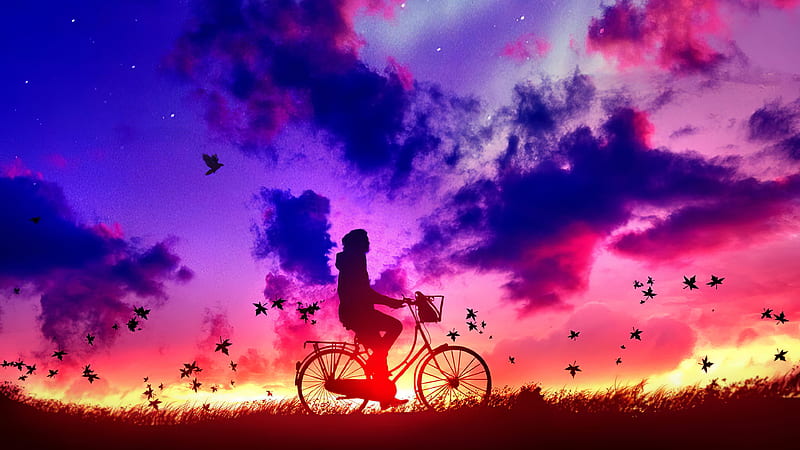 Following The Dream Path , bicycle, cycle, artist, artwork, digital-art, HD wallpaper