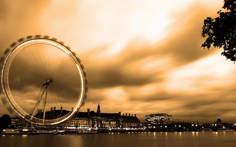 Golden eye London-city Landscape, HD wallpaper