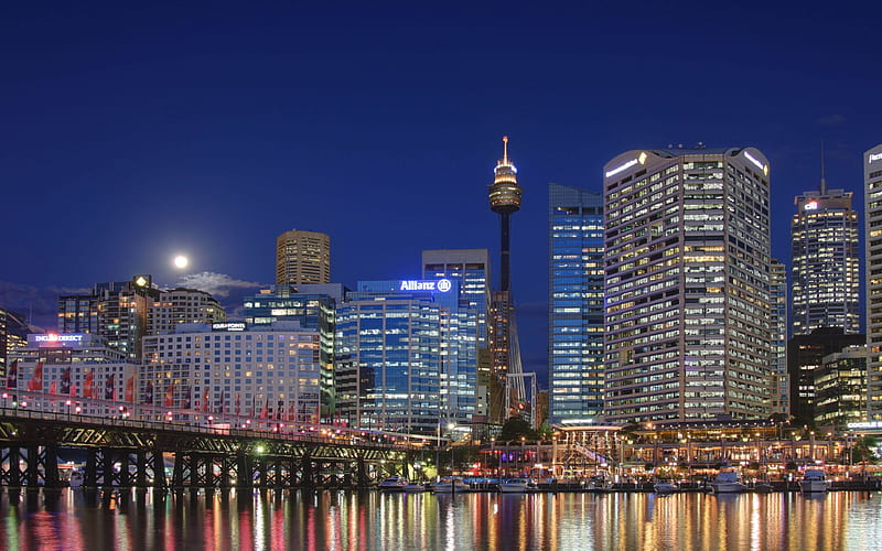 Sydney modern buildings, nightscapes, Australia, Sydney at night, HD wallpaper