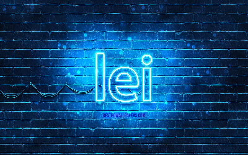 Romanian leu neon icon blue background, currency, neon symbols, Romanian leu, neon icons, Romanian leu sign, currency signs, Romanian leu icon, currency icons, HD wallpaper