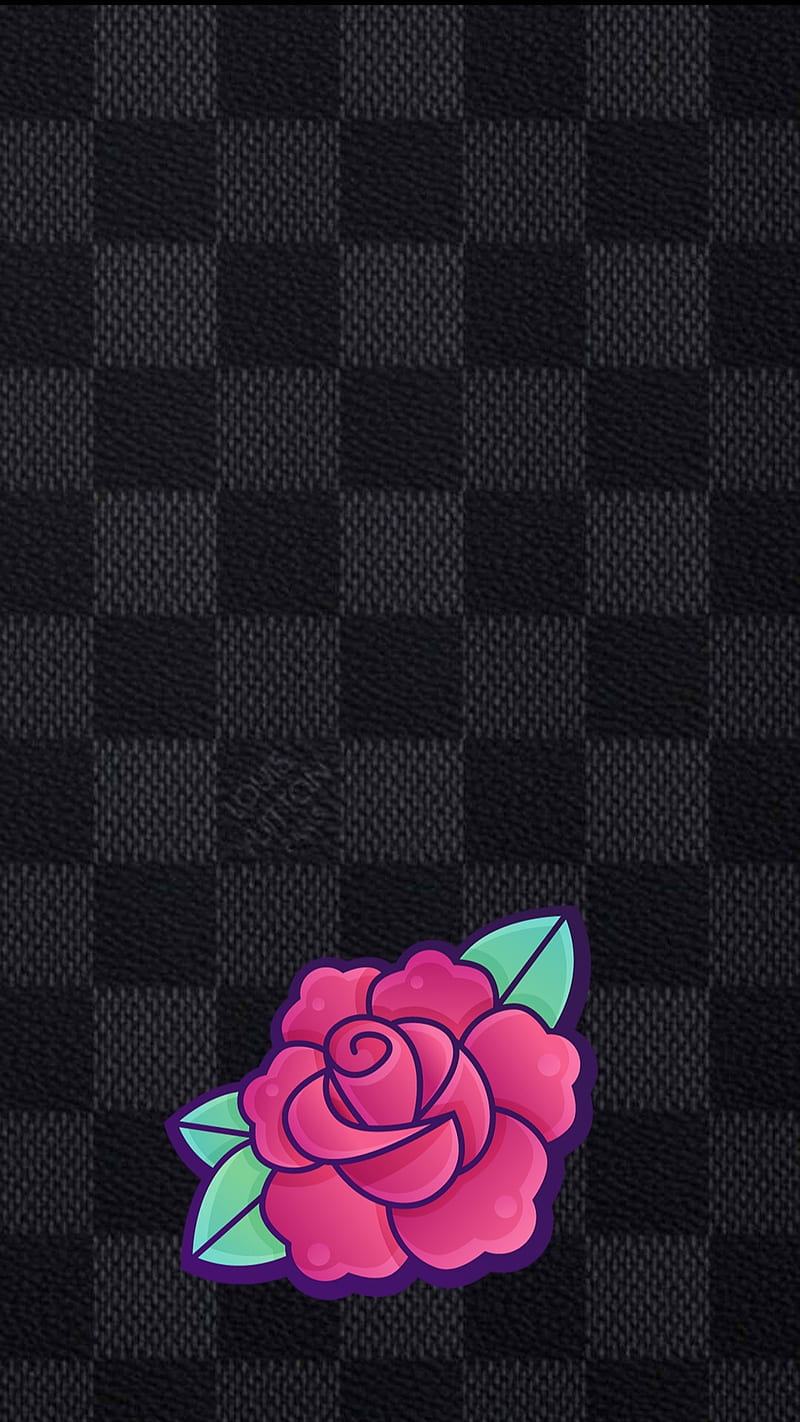 LV, flowers, pattern, HD phone wallpaper